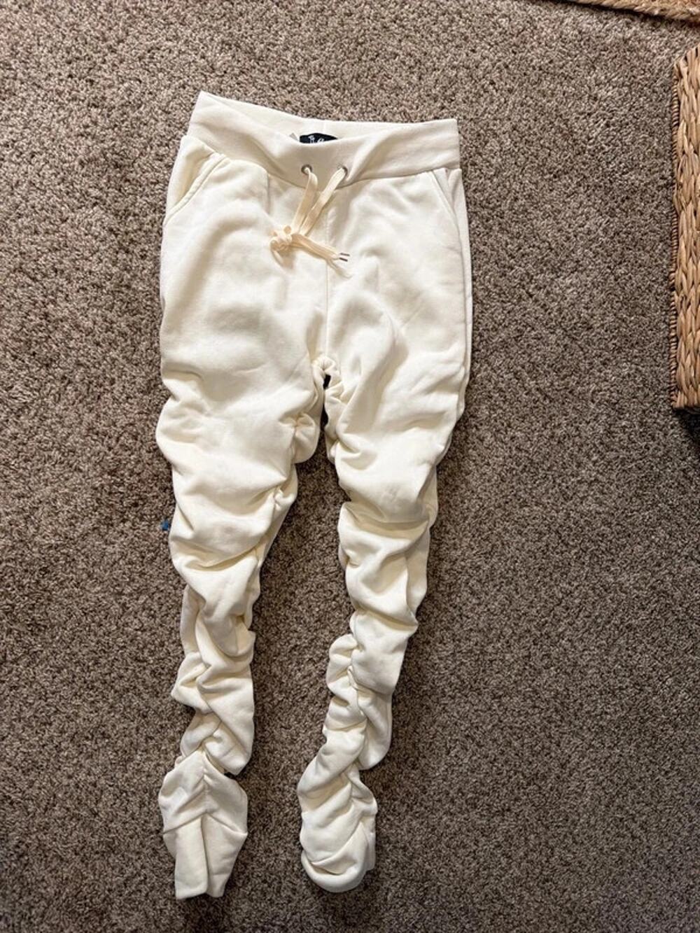 3 for $9 Rainbow cream sweatpants gathered S NWT 3407